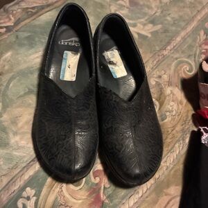 Dansko Black Embossed Slip-On Shoes